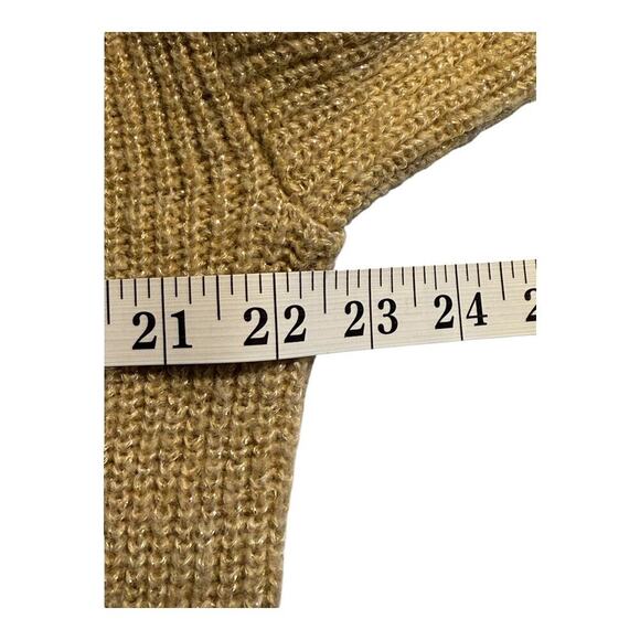 Halogen Women's V-Neck Gold Shimmer Pullover Sweater Size Small Extra Long NWOT - Picture 5 of 8